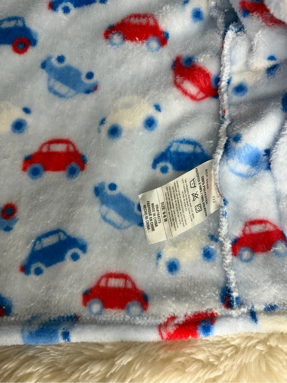 Carter's Plush Kids' Robe with Red and Blue Car Print
